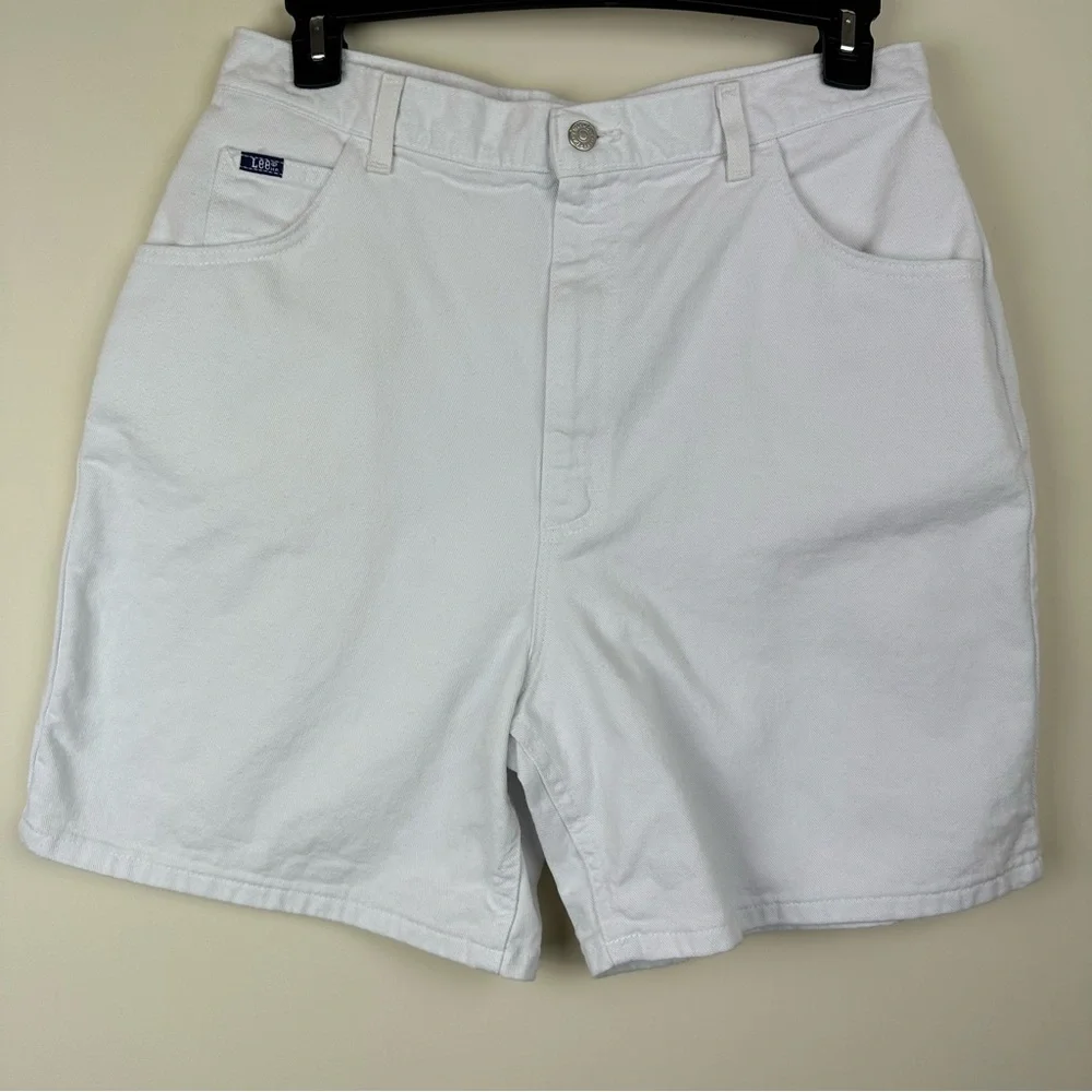 Vintage Lee White High Waisted Bermuda Dad Shorts Size 18 - Picture 3 of 10
